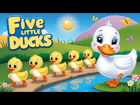 "Five Little Ducks" Went Out One Day | Yellow Ducklings and Mommy Duck Rhyme for Kids