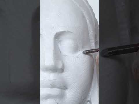 Carving a marble head from imagination. Full video coming out on Sunday