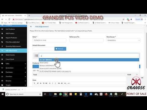 how to add quantity via add adjustment in garndse pos billing software