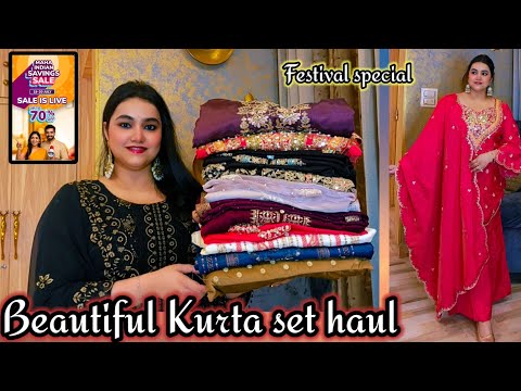 Meesho Maha indian saving sale upto70% off Festival wear Affordable Kurta set haul /@poojachoyal7135