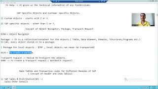19 - Basics of SAP and ABAP - Object Navigator , Package and Transport Request Part2