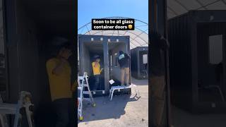 Converting original containers doors to all glass entry doors! #containerhome #tinyhomes