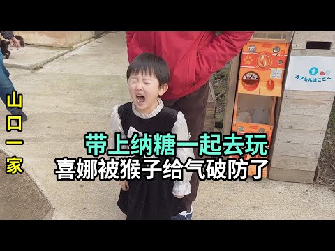 帶日本小兒子和喜娜來動物園，被小猴子給氣哭了，一路上哭笑不得