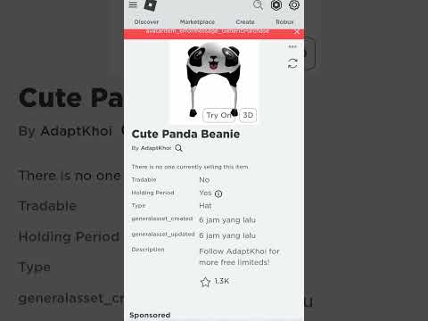 getting the Cute Panda Beanie - free ugc limited part 5