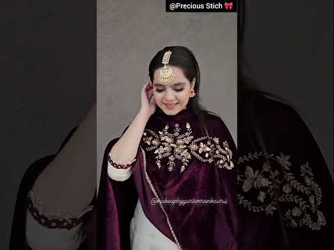 Beautiful velvet embroidered shawl 2024 | Velvet shawl design with handwork
