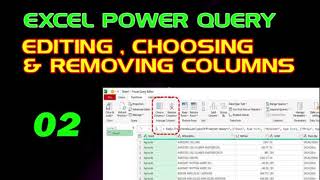 Editing columns in the Excel Power Query editor.
