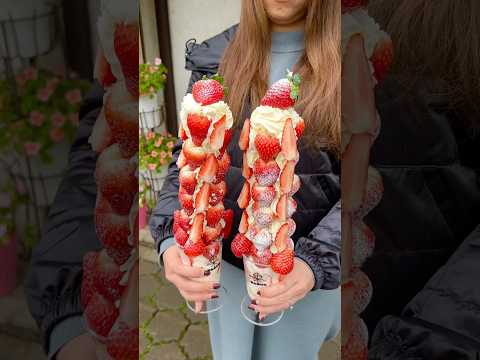 旬のいちごを2パック使った巨大いちごパフェ🍓八百屋さんが作るフルーツパフェで、いちごの品種やサイズも選べる！#大好物は高カロリー #japan #japanesefood #名古屋グルメ