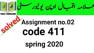 aiou solved assignment spring 2020 | code 411 assignment no.02