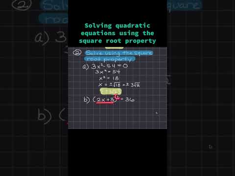 Solve a quadratic equation using the square root property #stem #LearnMath #Algebra #SquareRoots ￼￼