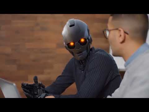 Human neural network vs robot neural network.