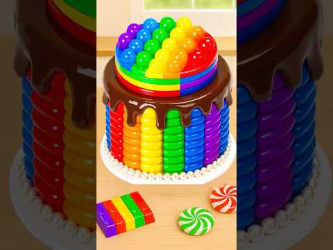 🎂 Absolutely Rainbow Chocolate Cake Decorating ASMR #shorts #viral #yummycake