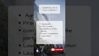Essentials of a valid contract.