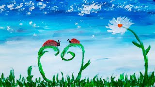 Acrilic Painting  🎨 LADYBUGS 🎨| How to Draw | Magic Paintings | Relaxing Music