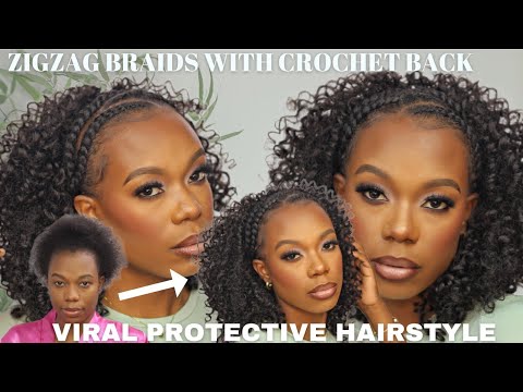 Elevate Your Natural Hair Game- How To ZigZag Braids With Crochet Hair- Easy Protective 4C Hairstyle