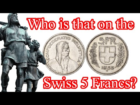 Who is that on the Swiss 5 Francs Coin? (1953 Switzerland Silver Coin) #williamtell