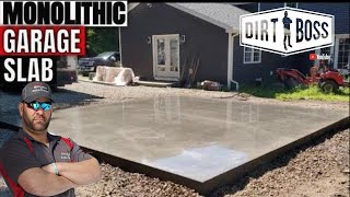 Building and installing a Monolithic Concrete slab for a garage start to finish
