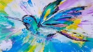 Acrilic Painting  🎨 HUMMINGBIRD 🎨| How to Draw | Magic Paintings | Relaxing Music
