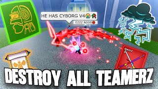 I Destroy TOXIC Teamers With Cyborg v4 + Lighting Fruit Build...(Blox Fruits)