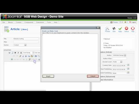 SGB Web Design - Joomla - Create Article in Joomla