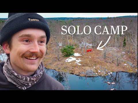 Solo Overnight Camp - Cold Night Alone in the Wilderness