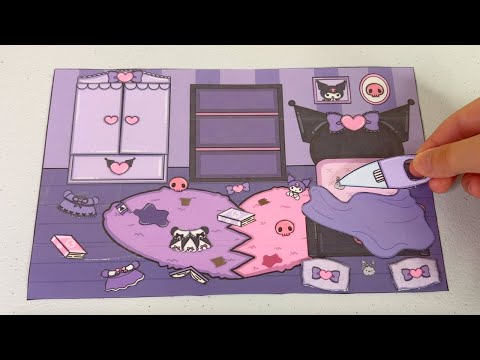 Kuromi Room Clean Up Paper DIY | ASMR No Music