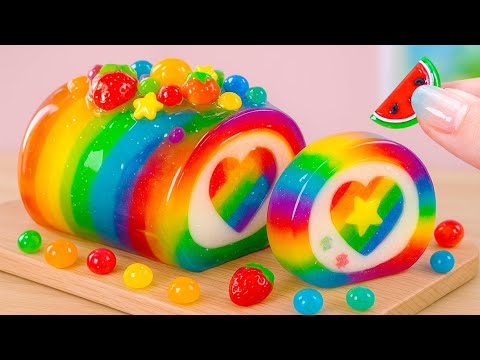 Fresh Rainbow Heart Jelly Dessert 🍉 Yummy Fruit Jelly Cake Decorating 🍰 Cake In Wonderland