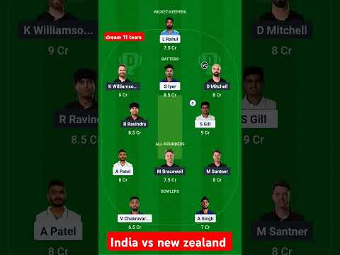 IND vs NZ Odi match 🏆 || dream 11 team #dream11team #cricket @dream11guru02