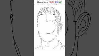 Number 5 into Cristiano Ronaldo drawing easy - CR7 drawing easy - #shorts #ronaldo #drawing #easy