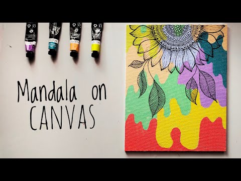 Creative canvas painting ideas 💡😮 | boho canvas painting | mandala art on canvas | acrylic painting