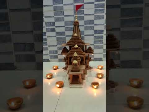 Jai shree Ram 🚩🚩 Ram mandir model with cardboard #trending #youtube #shorts #viral #1million #india