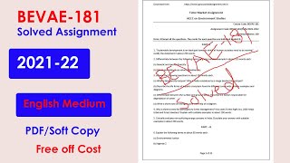 BEVAE 181 Solved Assignment 2021-22 | Environmental Studies Solved Assignment 2021-22