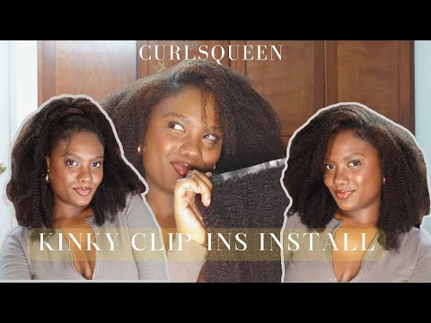 EASY NATURAL KINKY  4b/4c CLIP-INS HAIR EXTENSIONS  ft CURLSQUEEN ￼