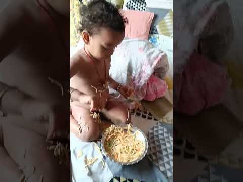 15month baby(Ishaan)eating noodles #shorts #viral #trending #babyfood