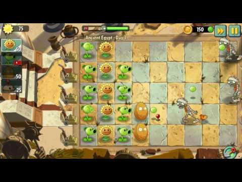 Plants and Zombies 2-Ancient Egypt-Day 1