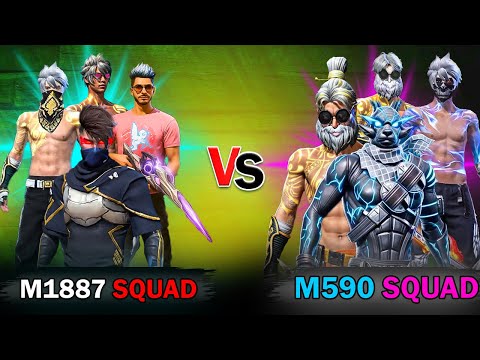 🤬M1887SQUAD VS 1590SQUAD SERIOUS MATCH 😡| FREEFIRE COUSTOM MATCH | gameplay