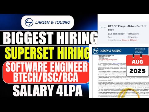 🔥L&T Biggest Hiring | Superset Hiring | Off-Campus Drive 2025, 2024, 2023, 2022-2020