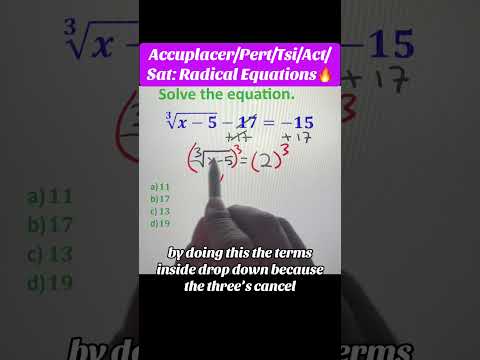 Sat/Accuplacer: Radical Equations!🔥 #maths #radicalequations #fyp #algebra #mathtricks
