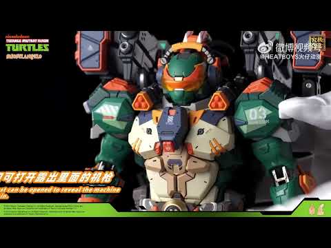 HEAT BOYS X SNAP DESIGN TMNT MICHEALANGELO MECHA PREMIUM METAL BUILD STRUCTURE ACTION FIGURE TOY PV