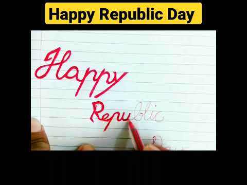 How to write happy republic day 2023 | #calligraphy #handwritingskills