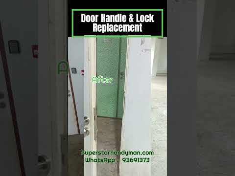 Installing  Replacement Door Handle & Door Lock in Singapore #doorhandles #doorlock #handyman #fix