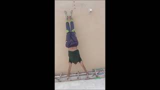 "Rooftop Handstand Push-Up Mastery: Mastering the Art of Upside-Down Strength!