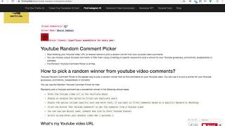 Youtube Random Comment Picker