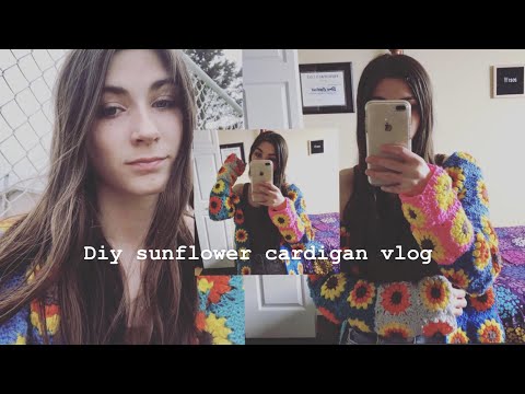 DIY Crochet Sunflower Cardigan Vlog 🌻