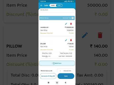 How to create sales invoice in Raseed Billing Mobile App! Free Billing Software for small businesses