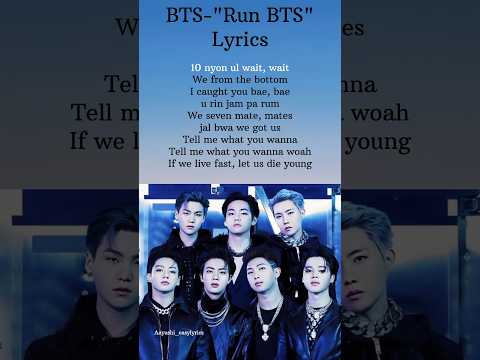 BTS-"Run BTS" Lyrics #bts #kpop  #songlyrics #song #shorts