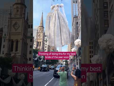 Watch A Helicopter Delivering A Stunning Wedding Dress In The Bright Daylight!