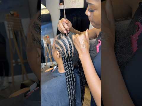 Her first time having stitch braids 😱❤️#braiding #braid #knotlessbraids #cornrows #hairstyle