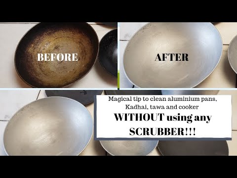 How to clean aluminium kadhai, tawa, cooker | Easy method to clean scarched utensils | Mom on the go