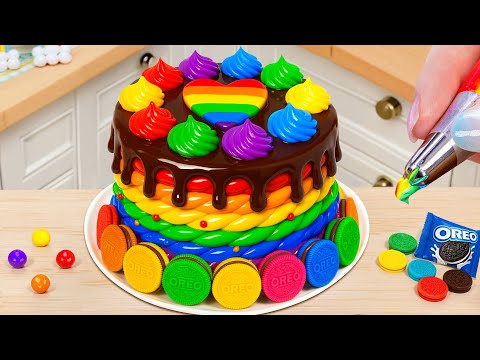 Adorable Mini Raibow Cake Repice with Oreo 🍪 Guide To Decorate Mini Cakes 🌸 Cake In Wonderland
