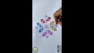 Beautiful flower muggulu | Easy flower kolam | Simple flower rangoli | @Simpledesignkolangal